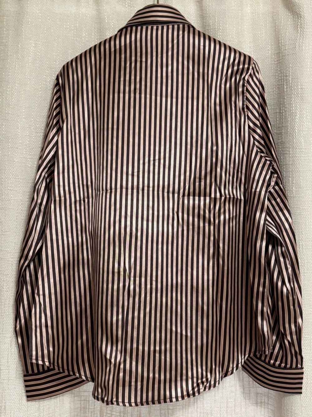 Striped Button-Up Blouse in Bronze - Picture 3 of 4